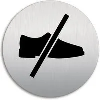 OFFORM DESIGN Hinweisschild Schuhe ausziehen Ø 100 mm Aluminium Edelstahloptik selbstklebend, (1 St)