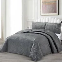 alesvelt Tagesdecke Set Iris Überwurf Decke 3-Teilig 240 x 250 cm