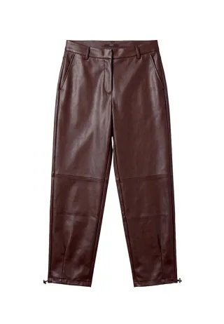 zero - Hose in Leder-Optik schwarz - Gr. - 42