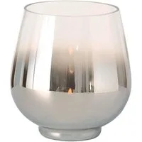 BOLTZE Windlicht Grazia, aus Glas, Silber, 15 x 13 cm, Rund, Lackiert