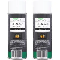 KOKA Sprühlack 2x Ofenlack 650°C Ofen-Farbe Schwarz Matt, Thermolack Lack-Spray Hitzebeständig für Öfen Kamin Grill Schornstein