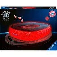 Ravensburger 3D-Puzzle 3D Puzzle Iconics: Allianz Arena - mit Licht, 216 Puzzleteile, mit LED Licht, Made in Europe