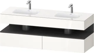 Duravit Qatego Einbauwaschtisch mit Konsolenwaschtischunterbau Weiß Hochglanz 1600x550x600 mm - QA47 QA4797049220010