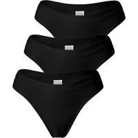 Yenita® String Damen Tanga mit elastischem Logobund (3-St) in angenehmer Baumwoll-Stretchqualität