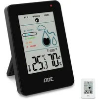 ADE Hygrometer Digital, misst Luftfeuchtigkeit, Temperatur und Taupunkt im Innenraum, Mit Schimmelalarm und Komfortanzeige, großes Display fürs Raumklima