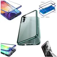 Wigento Handyhülle Für Samsung Galaxy S24 360 Grad Magnet Glas Bumper Handy Hülle Case
