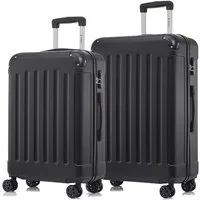 YONSLY Trolleyset Hartschalen-Reisekoffer Rollkoffer Trolley Gepäckset aus ABS, 4 Rollen, (Reiseset, 2 tlg., Größen L&XL), mit 360° Doppelrollen, Zahlenschloss und ergonomischem Gummigriff