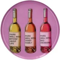 Giftcompany Getränkeuntersetzer Dekotablett Love Trays Weinflaschen Rosa (17,7cm)