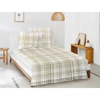 Irisette Bettwäsche Irisette EOS Mako-Satin Bettwäsche 155x220 Edel Karo gold weiß 8008-40, Mako-Satin, 2 teilig