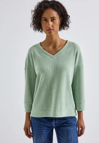 STREET ONE 3/4-Arm-Shirt mit V-Ausschnitt