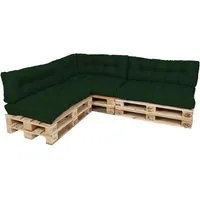 TexDeko Palettenkissen TexDeko Garden 7-TLG Palettenkissen-Set wasserabweisend gesteppt, 3x Palettenkissen (Sitzkissen) + 3x Rückenkissen + 1x Seitenkissen