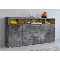 OTTO home Sideboard India,Breite 182cm moderne Anrichte 2Türen,3 Schubladen, Kombikommode, Kommode viel Stauraum, Einlegeböden verstellbar,ohne Beleuchtung