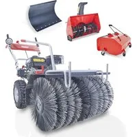 Hecht Benzin-Kehrmaschine 8616 SE mit Auffangbehälter, Schneeschild, Schneefräse, 62 cm Arbeitsbreite, (4-tlg), Elektrostart, 6,5 PS. 230V