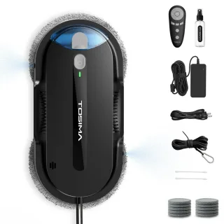 [EU Direct] TOSIMA X1-BK Window Cleaning Robot With 85ml Water Tank AI Path Planning Dual Spray Dry&Wet Cleaning Glass C