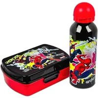 miniHeld Lunchbox Brotdose Trinkflasche Kinder Spiderman Superheld Lunchbox Aluflasche