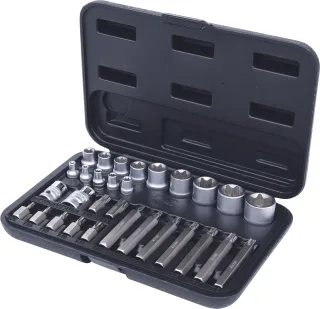 KS Tools Torx-Steckschlüssel- und Bit-Satz, 30-tlg Bits mit Bohrung - 911.4301-2
