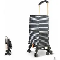 P & K Treppensackkarre 2in1 Treppensteiger-Einkaufstrolley – 50kg Last, faltbar, Sackkarre