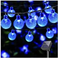 LQWELL LED Solarleuchte LED Kugel-Lichterkette Außen Solar Gartenleuchte, Kettenlicht Kristall Kugeln, Garten Terrasse Balkon Hochzeit Party Fenster