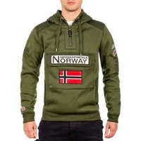 Geographical Norway Kapuzenpullover Herren Regular Fit Hoodie bagymclass men mit Norwegen Fahne als Emblem
