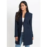 bonprix Longblazer (1-tlg) eleganter Bouclé-Look, Regular Fit, mit langem Arm