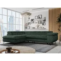 MKS MÖBEL Ecksofa PETER L, Set, Ecksofa L-form, HR35-Schaum, Wellenfederkern, Bettfunktion, Einstellbare Kopfstützen, Bettkasten
