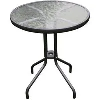 Linder Exclusiv GmbH Gartentisch Balkontisch Glastisch Bistrotisch Terrassentisch Gartentisch, runder Bistro-Bartisch