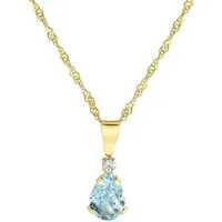 Fascination by Ellen K. Kette mit Anhänger 375 Gold mit Blautopas (beh) und Zirkonia weiß