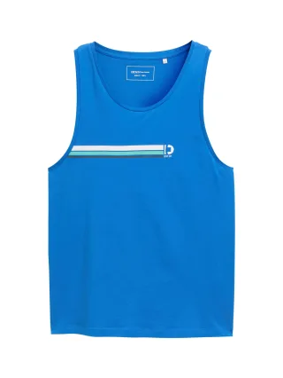 Denim Tom Tailor - Tanktop mit Print strong blue - Gr. - XL