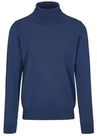 COMMANDER Finest Clothing - Rollkragen Pullover, uni denim blue mel. - Gr. - 3XL