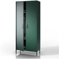Jan Nowak Kleiderschrank FLAVIO Kleiderschrank Metall Stahl 80x185x45cm 3 Zonen Sparkling (Stahl 0,6mm, 40kg pro Zone, Magnete Silikonpads, Wandmontage) Brilliance Beine regulierbar Wohnzimmer Schlafzimmer