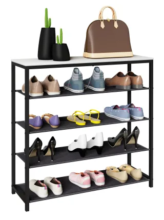 VCM Schuhregal "Metall Holz Schuhregal Schuhablage 4 Fächer Taliro" 1 Stk. tlg.