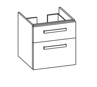 Artiqua 413 Waschtischunterschrank für Renova Plan 222255, 222258 Anthrazit Hochglanz, 413-WU2L-3-K5 413-WU2L-3-K51-7015-51