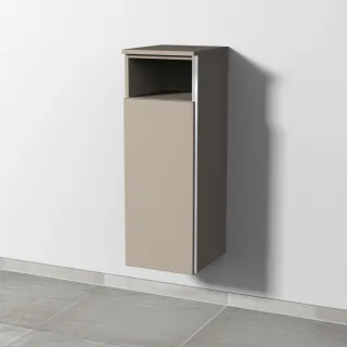 Sanipa 3way Mittelschrank mit 1 Tür und 1 offenem Fach, Sandgrau-Matt, BS13067 BS13067