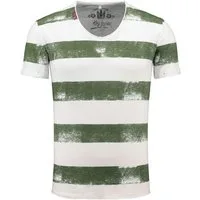 Key Largo T-Shirt Airflight vintage Look MT00238 V-Auschnitt gestreift kurzarm slim fit