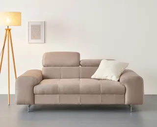 COTTA 2-Sitzer "Chef" Big-Sofa mit Kopfteilverstellung, edle Metallkufen