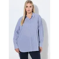 Ulla Popken Hemdbluse Bluse Streifen Oversized Hemdkragen Langarm