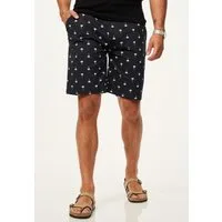 SOULSTAR Chinoshorts für Herren mit Palmenmuster & Gürtel im Regular-Fit Kurze Hose Sommer-Shorts Bermuda mit Stretchanteil