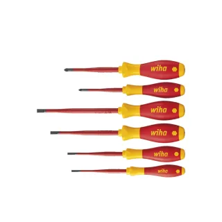 Wiha Schraubendreher Set SoftFinish electric slimFix Schlitz, Pozidriv 6-teilges Set - 36455