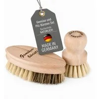 Lantelme Reinigungsbürsten-Set Obst Gemüse Champignonbürsten Gemüsebürste Obstbürste, Gemüse, Pilze, Obst, Karotten, Kartoffel, (2-tlg), Bürste aus Holz und Naturborsten, Deutsche Herstellung