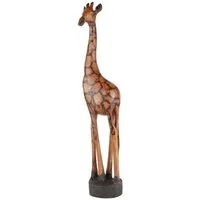 Afrika-Deko Afrikafigur Holzgiraffe Samia Authentische Afrika Deko Einzigartige Holzfigur, Handarbeit aus SIMBABWE sehr hochwertige Holz Giraffe
