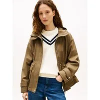 Tommy Hilfiger Outdoorjacke COTTON NYLON UTILITY SHORT PARKA mit verdecktem Reißverschluss
