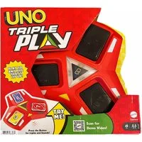 Mattel® Spiel UNO Triple Play – Kartenspiel, 1, UNO Triple Play – Das ultimative Kartenspiel für dreifachen Spaß!