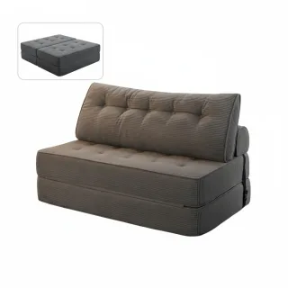Convertible Floor Sofa Bed Tufted Corduroy Lazy Lounger High Density Foam Anti Slip Sleeper Apartment Gaming Room Hommpa