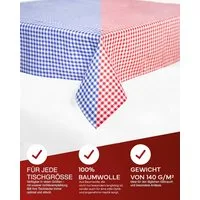 texpot Tischdecke kariert Landhausstil Bauernkaro 100% Baumwolle (1-tlg)