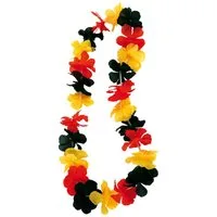 Fries Hawaii-Kostüm Deutschland Fußball Hawaii Blumen Kette EM Fan 100 cm Schwarz Rot Gold, Deutschland Farben
