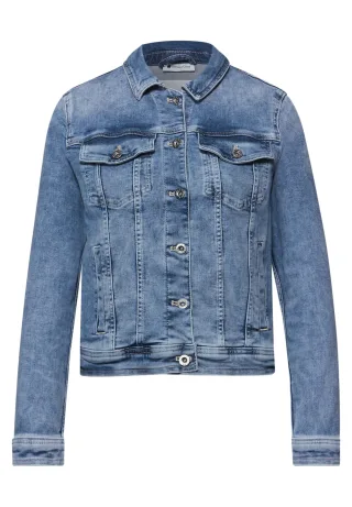 Street One - Jeansjacke mit Brusttaschen und Knöpfen Medium Blue Wash - Gr. - 34