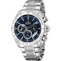 Festina Chronograph Timeless Chronograph F20668/6, Armbanduhr, Quarzuhr, Herrenuhr, Stoppfunktion, Edelstahlarmband