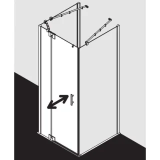 Kermi Filia XP Pendeltür mit Festfeld für Seitenwand FX1WL08018VAK 80x185cm, silber hochglanz, ESG klar, links, auf Duschwanne