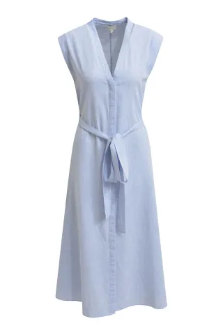 Milano Italy - Sleeveless Dress With Belt azur - Gr. - 42