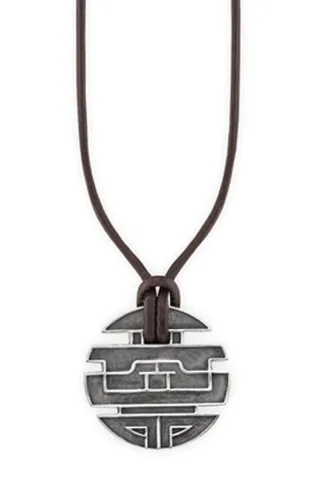 cai Anhänger mit Kette 925/- Sterling Silber oxidiert Münze